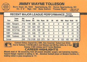 1989 Donruss #659 Wayne Tolleson Back
