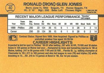 1989 Donruss #40 Ron Jones Back