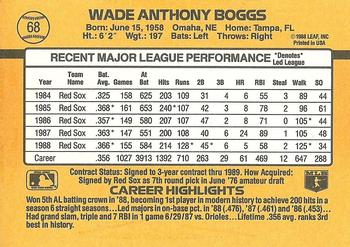 1989 Donruss #68 Wade Boggs Back