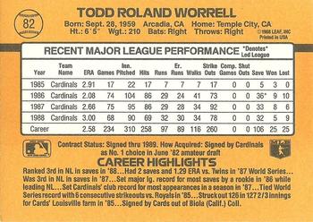 1989 Donruss #82 Todd Worrell Back