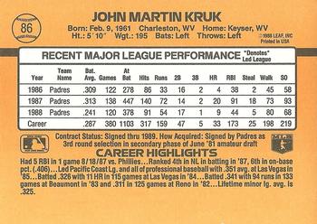 1989 Donruss #86 John Kruk Back