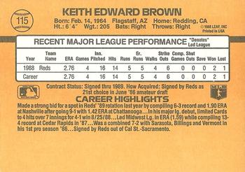 1989 Donruss #115 Keith Brown Back