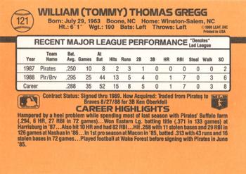 1989 Donruss #121 Tommy Gregg Back