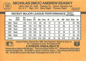 1989 Donruss #189 Nick Esasky Back