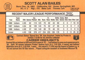1989 Donruss #202 Scott Bailes Back