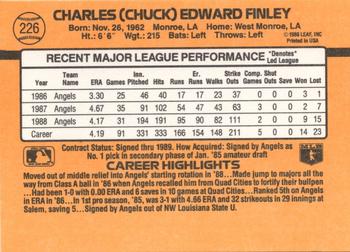 1989 Donruss #226 Chuck Finley Back