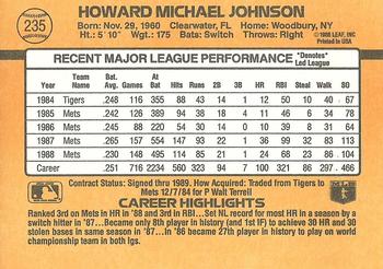 1989 Donruss #235 Howard Johnson Back