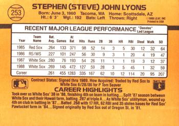 1989 Donruss #253 Steve Lyons Back