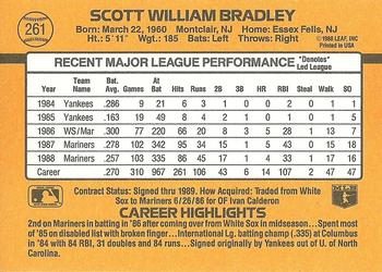 1989 Donruss #261 Scott Bradley Back