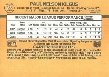 1989 Donruss #283 Paul Kilgus Back