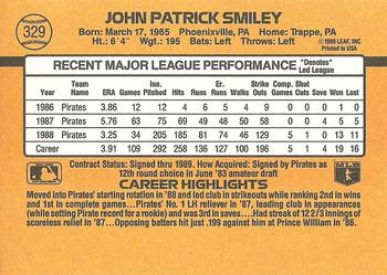 1989 Donruss #329 John Smiley Back