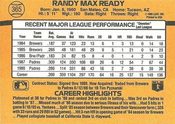 1989 Donruss #365 Randy Ready Back