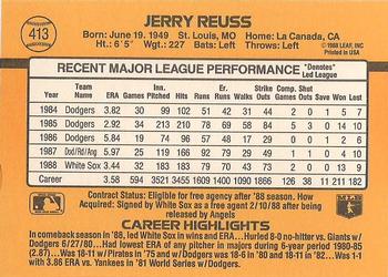 1989 Donruss #413 Jerry Reuss Back