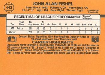 1989 Donruss #443 John Fishel Back