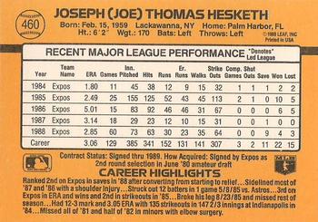 1989 Donruss #460 Joe Hesketh Back