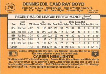 1989 Donruss #476 Oil Can Boyd Back