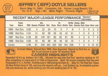 1989 Donruss #517 Jeff Sellers Back