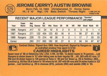 1989 Donruss #529 Jerry Browne Back