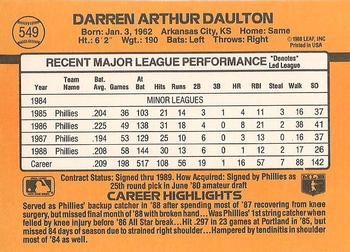 1989 Donruss #549 Darren Daulton Back