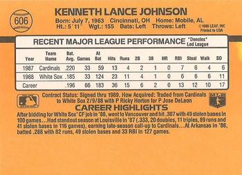 1989 Donruss #606 Lance Johnson Back