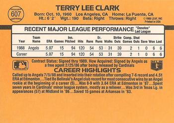 1989 Donruss #607 Terry Clark Back