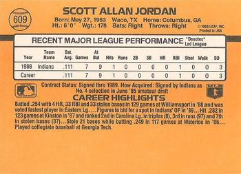 1989 Donruss #609 Scott Jordan Back