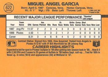 1989 Donruss #622 Miguel Garcia Back
