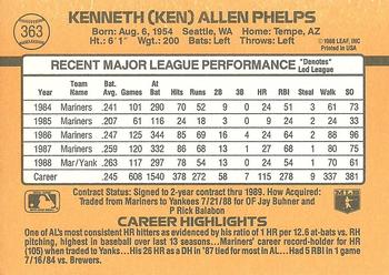 1989 Donruss #363 Ken Phelps Back