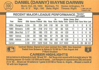 1989 Donruss #390 Danny Darwin Back