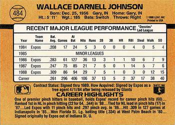 1989 Donruss #484 Wallace Johnson Back