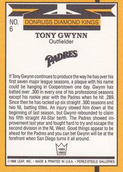1989 Donruss #6 Tony Gwynn Back