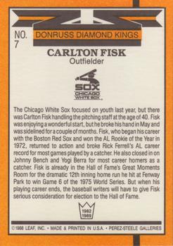 1989 Donruss #7 Carlton Fisk Back