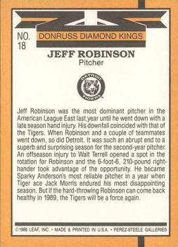 1989 Donruss #18 Jeff Robinson Back