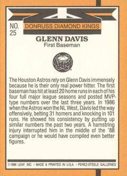 1989 Donruss #25 Glenn Davis Back