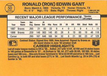 1989 Donruss #50 Ron Gant Back
