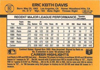 1989 Donruss #80 Eric Davis Back