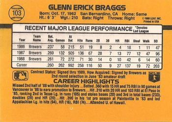 1989 Donruss #103 Glenn Braggs Back