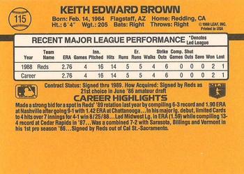 1989 Donruss #115 Keith Brown Back