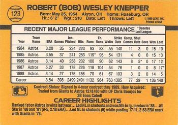 1989 Donruss #123 Bob Knepper Back