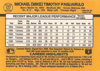 1989 Donruss #127 Mike Pagliarulo Back