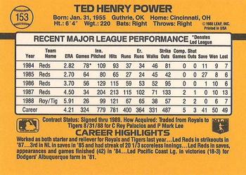 1989 Donruss #153 Ted Power Back