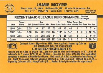 1989 Donruss #157 Jamie Moyer Back
