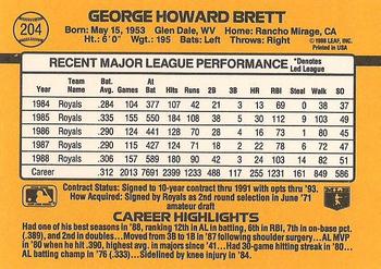 1989 Donruss #204 George Brett Back