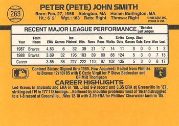 1989 Donruss #263 Pete Smith Back