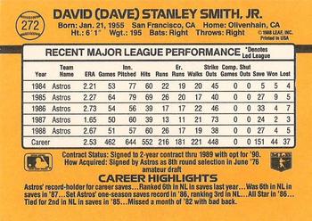 1989 Donruss #272 Dave Smith Back