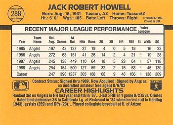 1989 Donruss #288 Jack Howell Back