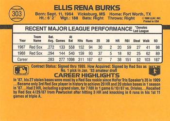 1989 Donruss #303 Ellis Burks Back