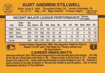 1989 Donruss #322 Kurt Stillwell Back