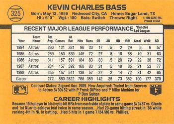 1989 Donruss #325 Kevin Bass Back
