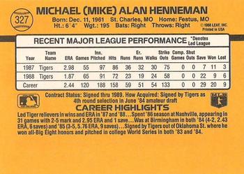 1989 Donruss #327 Mike Henneman Back
